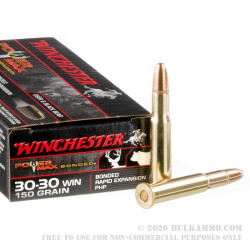 20 Rounds of 30-30 Win Ammo by Winchester Power Max Bonded - 150gr PHP