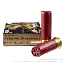 5 Rounds of 12ga Ammo by Federal Vita-Shok with Flitecontrol Wad -  00 Buck 12 Pellet