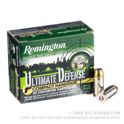 500 Rounds of .40 S&W Ammo by Remington - 180gr JHP 500 Rounds of .40 S&W Ammo by Remington - 180gr JHP