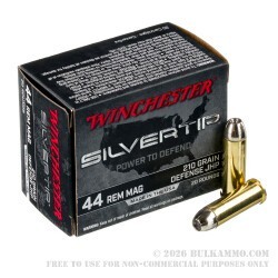 20 Rounds of .44 Mag Ammo by Winchester Silvertip - 210gr JHP