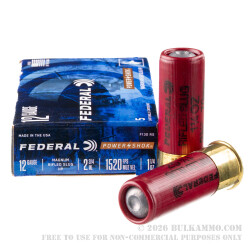 5 Rounds of 12ga Ammo by Federal Power Shok - 1 1/4 ounce - Rifled Slug Hollow Point