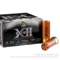 25 Rounds of 12ga Ammo by Hevi-XII - 1-1/8 ounce #6 tungsten shot