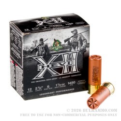 25 Rounds of 12ga Ammo by Hevi-XII - 1-1/8 ounce #6 tungsten shot