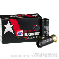 250 Rounds of 12ga Ammo by Stars & Stripes - 00 Buck 250 Rounds of 12ga Ammo by Stars & Stripes - 00 Buck