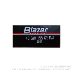 40 S&W - 155 Grain FMJ - CCI Blazer - 1000 Case 40 S&W - 155 Grain FMJ - CCI Blazer - 1000 Case