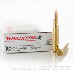 200 Rounds of 30-06 Springfield Ammo by Winchester USA - 147gr FMJ