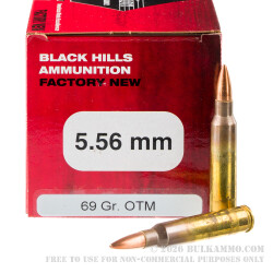 50 Rounds of 5.56x45 Ammo by Black Hills Ammunition - 69gr OTM