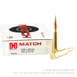 120 Rounds of .338 Lapua Ammo by Hornady - 285gr HPBT