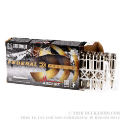 20 Rounds of 6.5 Creedmoor Ammo by Federal - 130gr Terminal Ascent
