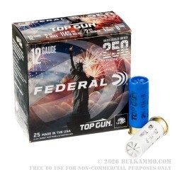 250 Rounds of 12ga Ammo by Federal 250th Anniversary USA - 1 1/8 ounce #8 shot