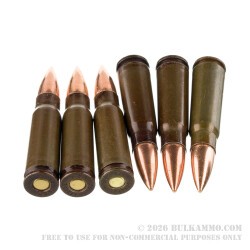 20 Rounds of 7.62x39 Ammo by Wolf - 123gr FMJ