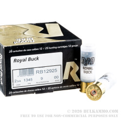 250 Rounds of 12ga Ammo by Rio Ammunition - 2-3/4" 00 Buck 9P 250 Rounds of 12ga Ammo by Rio Ammunition - 2-3/4" 00 Buck 9P