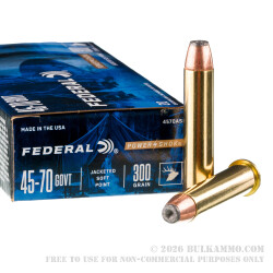 200 Rounds of .45-70 Ammo by Federal Power-Shok - 300gr SP