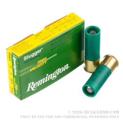 5 Rounds of 12ga Ammo by Remington - 7/8 ounce Rifled Slug 5 Rounds of 12ga Ammo by Remington - 7/8 ounce Rifled Slug