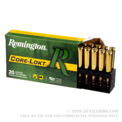 20 Rounds of 25-06 Remington Ammo by Remington - 120gr PSP