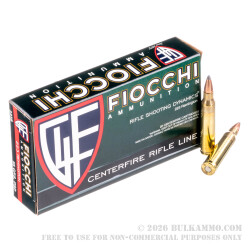 20 Rounds of .223 Ammo by Fiocchi - 55gr PSP 20 Rounds of .223 Ammo by Fiocchi - 55gr PSP