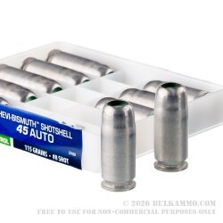 10 Rounds of .45 ACP Ammo by CCI Pest Control Shotshell - 115gr #8 Bismuth Shot