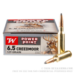 200 Rounds of 6.5 Creedmoor Ammo by Winchester Super-X - 129gr Power Point