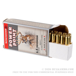 200 Rounds of 6.5 Creedmoor Ammo by Winchester Super-X - 129gr Power Point