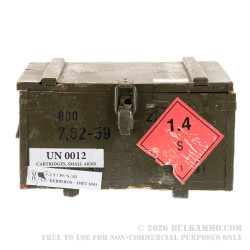 800 Rounds of 7.62x54r Ammo by Sellier & Bellot Military Surplus 1989 Production - 148gr FMJ *Corrosive*