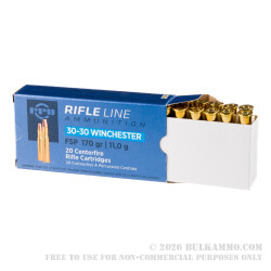 200 Rounds of 30-30 Win Ammo by Prvi Partizan - 170gr FSP