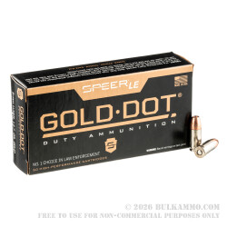 50 Rounds of 9mm Ammo by Speer Gold Dot LE - 147gr JHP