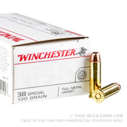 500 Rounds of .38 Special Ammo by Winchester USA - 130gr FMJ