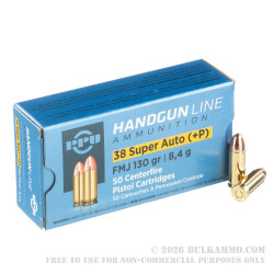 500 Rounds of .38 Super +P Ammo by Prvi Partizan - 130gr FMJ 500 Rounds of .38 Super +P Ammo by Prvi Partizan - 130gr FMJ
