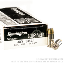 500 Rounds of 40 S&W Ammo by Remington Golden Saber - 180gr BJHP 500 Rounds of 40 S&W Ammo by Remington Golden Saber - 180gr BJHP