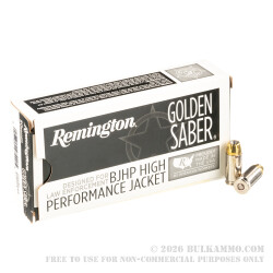 500 Rounds of 40 S&W Ammo by Remington Golden Saber - 180gr BJHP 500 Rounds of 40 S&W Ammo by Remington Golden Saber - 180gr BJHP