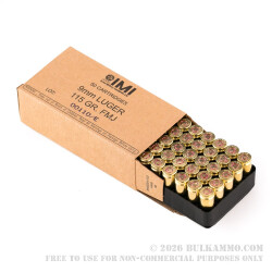 1000 Rounds of 9mm Ammo by IMI Systems - 115gr FMJ 1000 Rounds of 9mm Ammo by IMI Systems - 115gr FMJ