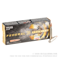 20 Rounds of .223 Ammo by Federal - 55gr TSX