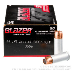1000 Rounds of .44 S&W Spl Ammo by Blazer - 200gr JHP