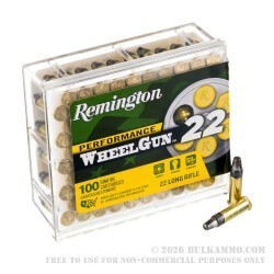 100 Rounds of .22 LR Ammo by Remington Performance WheelGun 22 - 39gr Truncated Cone Solid