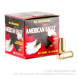 500 Rounds of .40 S&W Ammo by Federal - 180gr FMJ 500 Rounds of .40 S&W Ammo by Federal - 180gr FMJ