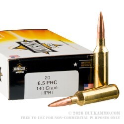 20 Rounds of 6.5 PRC Ammo by Armscor USA - 140gr HPBT