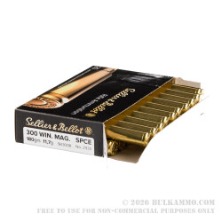 20 Rounds of .300 Win Mag Ammo by Sellier & Bellot - 180gr SPCE