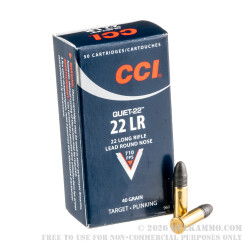 5000 Rounds of .22 LR Ammo by CCI Quiet-22 - 40gr LRN 5000 Rounds of .22 LR Ammo by CCI Quiet-22 - 40gr LRN