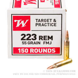 600 Rounds of .223 Ammo by Winchester USA - 55gr FMJ