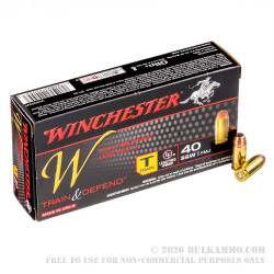 500  Rounds of .40 S&W Ammo by Winchester - 180gr FMJ