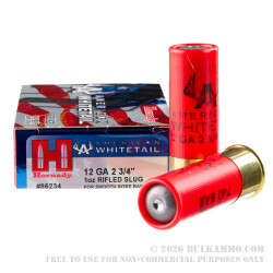 5 Rounds of 12ga 2-3/4" Ammo by Hornady - 1 ounce Rifled Slug