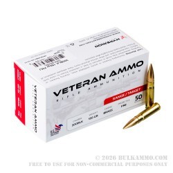 500 Rounds of .300 AAC Blackout Ammo by Veteran Ammo - 150gr FMJ