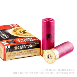 5 Rounds of 12ga Ammo by Federal Premium Personal Defense - #4 Buck - 34 Pellet