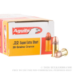 500 Rounds of .22 Short Ammo by Aguila - 29gr CPRN 500 Rounds of .22 Short Ammo by Aguila - 29gr CPRN