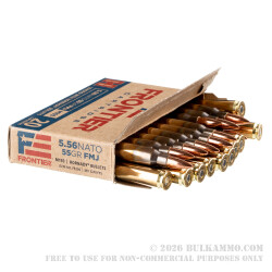 20 Rounds of 5.56x45 Ammo by Hornady Frontier - 55gr FMJ M193