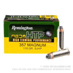 20 Rounds of .357 Mag Ammo by Remington HTP - 110gr SJHP