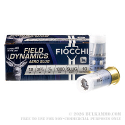 10 Rounds of 12ga Ammo by Fiocchi Law Enforcement -  Rifled Slug