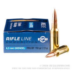 500 Rounds of 6.5 Grendel Ammo by Prvi Partizan - 110gr FMJBT