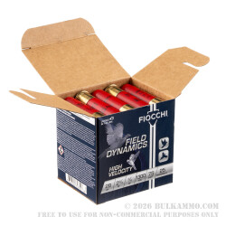 250 Rounds of 28ga Ammo by Fiocchi - 3/4 ounce #7 1/2 Shot
