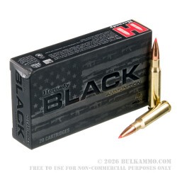 200 Rounds of .308 Win Ammo by Hornady BLACK - 155gr ELD Match